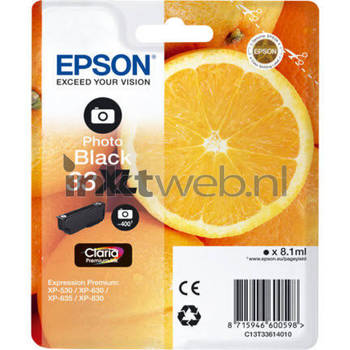 Epson 33XL foto zwart cartridge