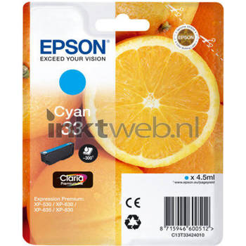 Epson 33 cyaan cartridge