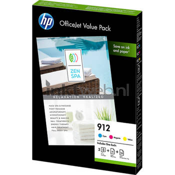 HP 912 Officejet Value pack kleur cartridge