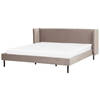 Beliani ARETTE - Tweepersoonsbed-Beige-Fluweel