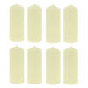 Geurloze stompkaars cilinderkaars - Ivoor - paraffinewas - Branduren 64 uur - 18 x 7,5 cm - 8 stuks