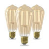 Calex Filament LED Lamp - 3 stuks - E27 - ST64 - Goud - 3.5W - Dimbaar