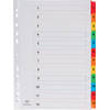 Pergamy tabbladen met indexblad, ft A4, 11-gaatsperforatie, geassorteerde kleuren, set 1-12 25 stuks