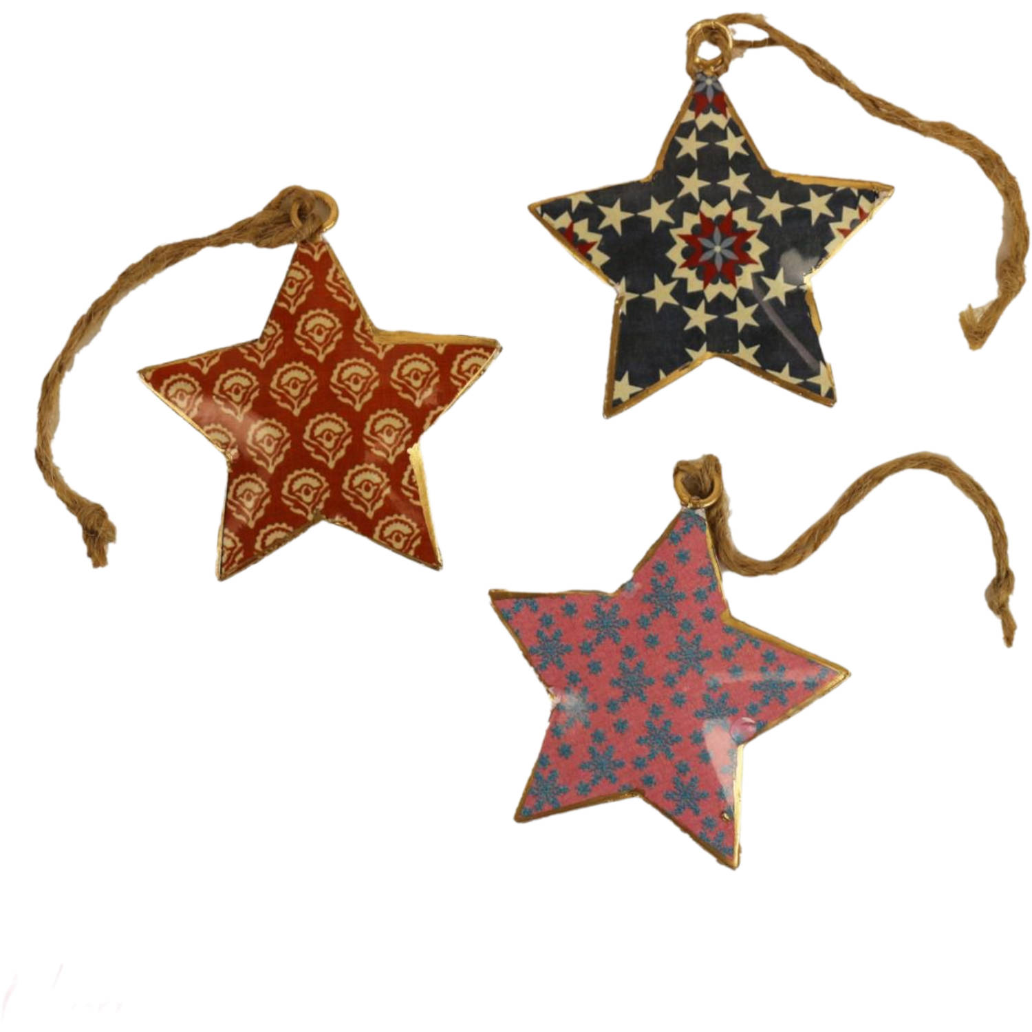 Imbarro - Decoratieve hangers 'Stars Gloria' (Set van 3)
