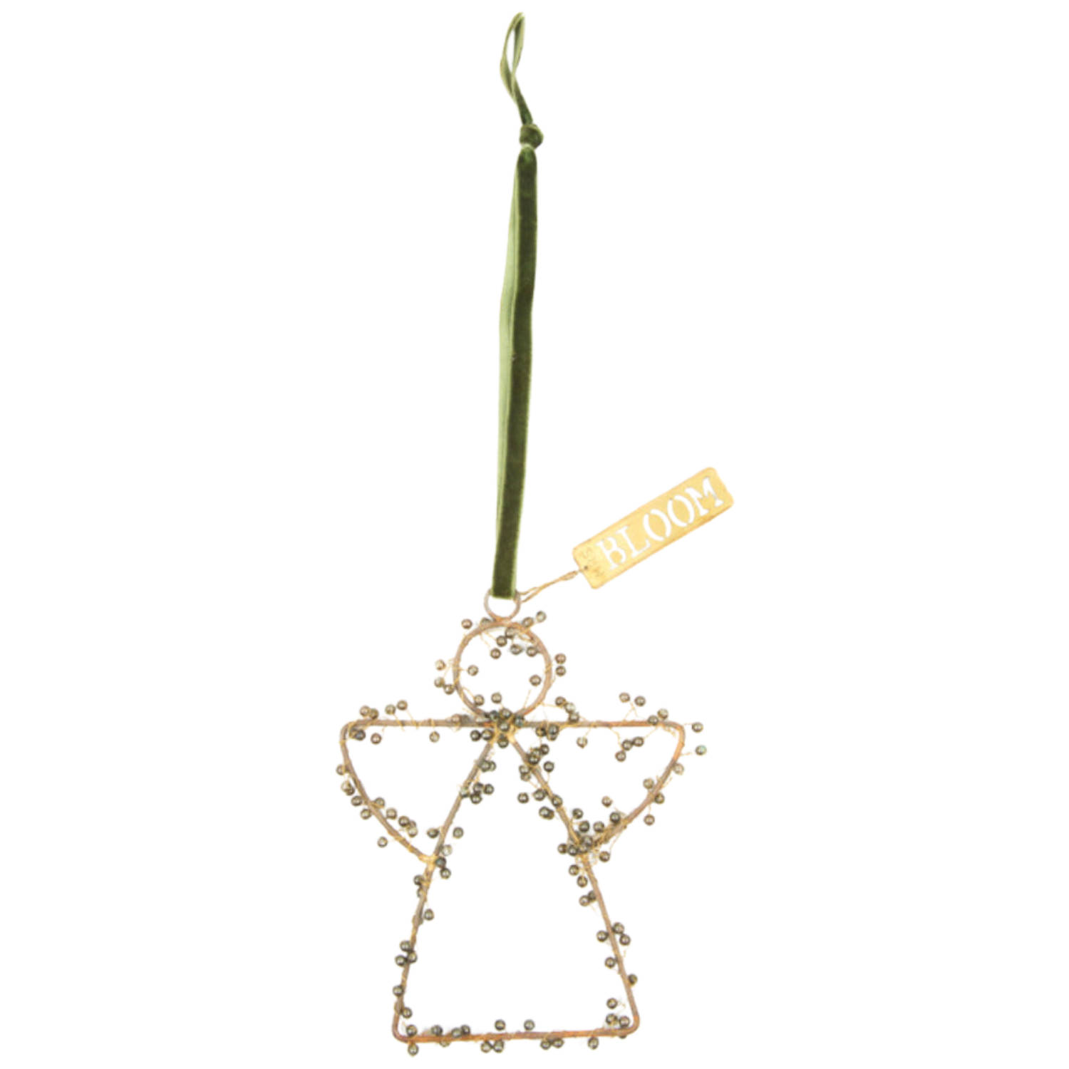 Mrs Bloom - Ornament met kralen 'Angel' (Olive, maat S)