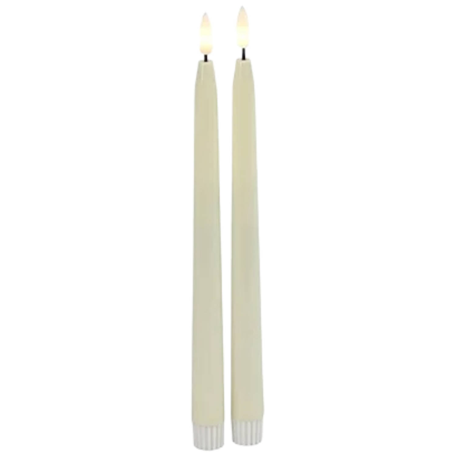 Countryfield - Gotische LED-kaarsen met afstandsbediening (Set van 2, Ø 2.2cm, Crème)