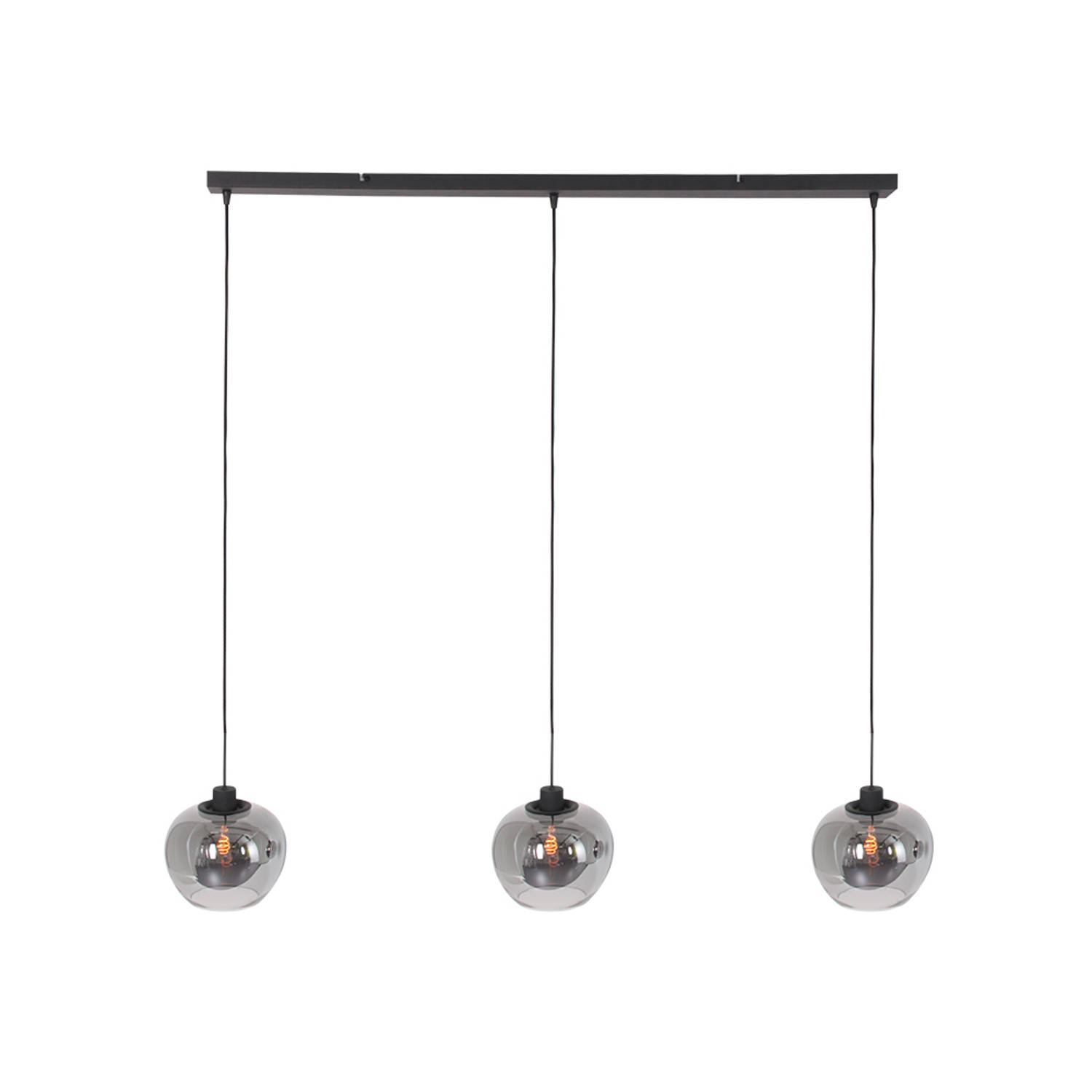 Steinhauer Lotus hanglamp – E27 (grote fitting) – smokeglas en zwart