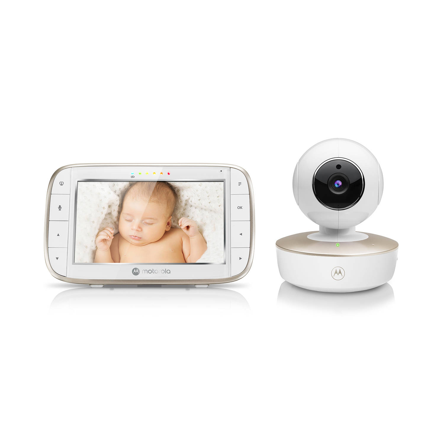 Motorola Nursery Baby Monitor VM 855 Connect Wit-Goud met Motorola Nursery App 5-inch Ouderunit Nach