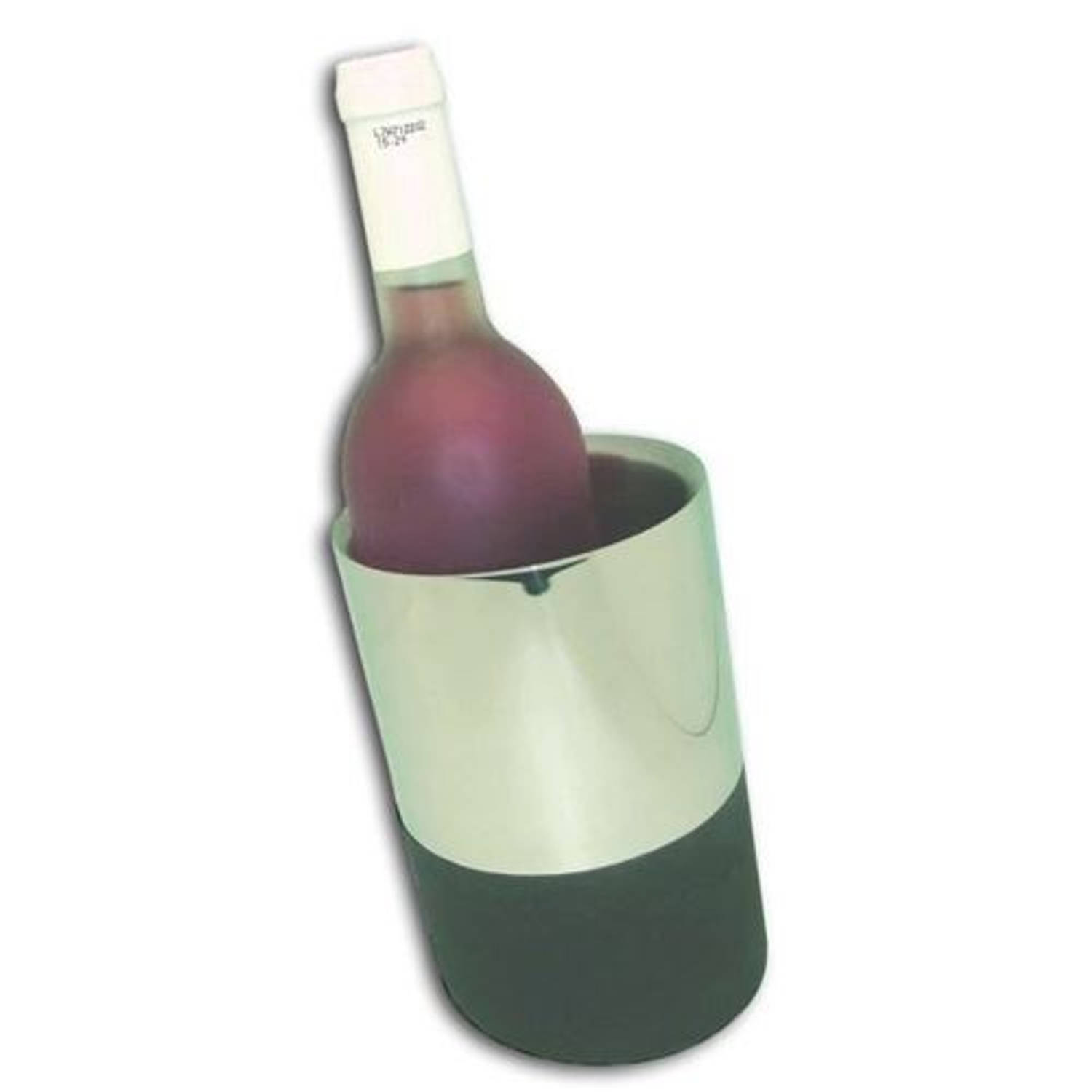 Splendid wijnfles cooler - roestvrijstaal - dubbele wand - zwart/zilver