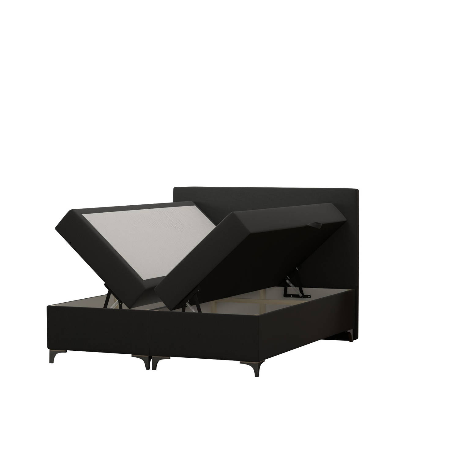 Springcrest® Luxe Boxspringset met Opbergruimte + Topper - Bed - 140x200 cm - Antraciet