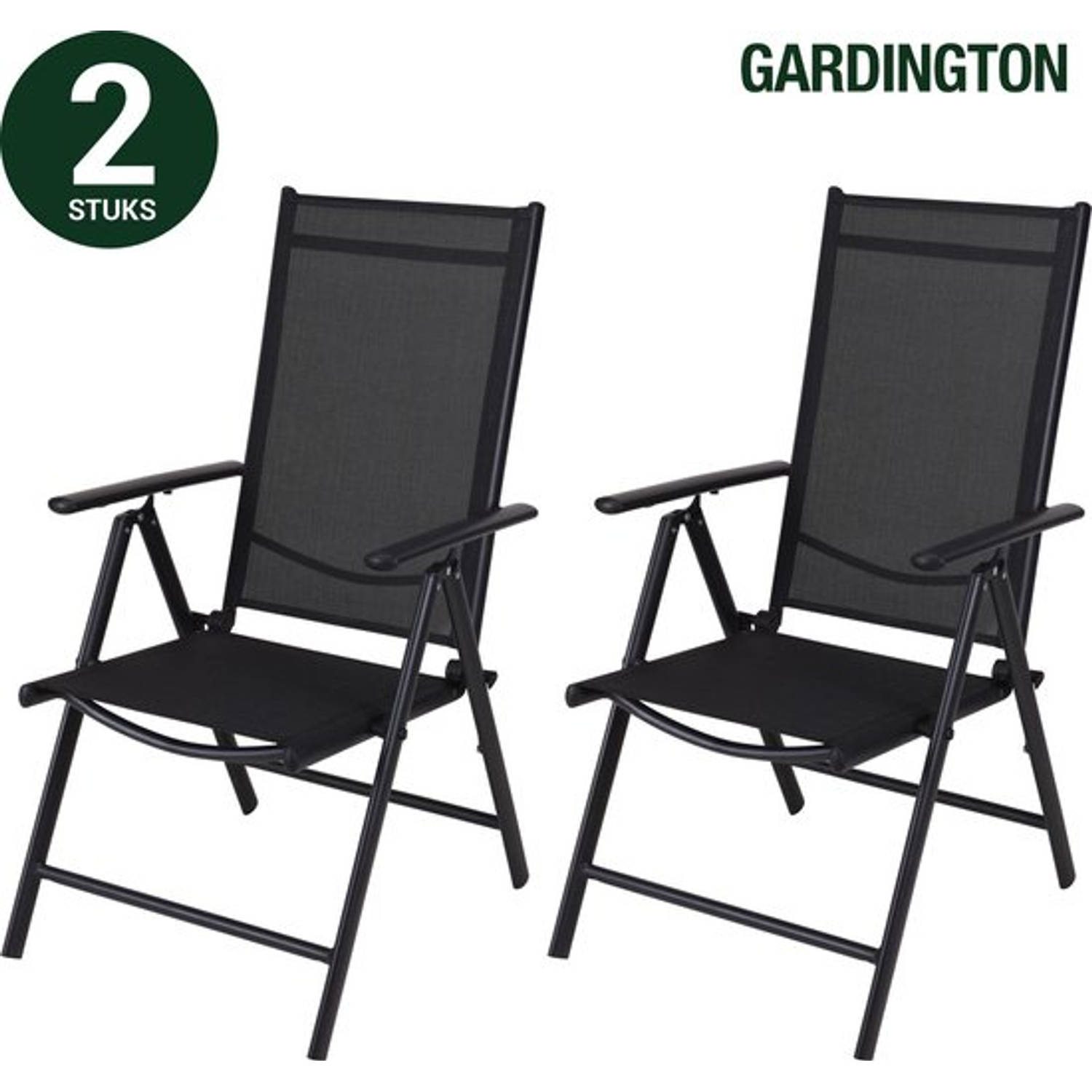 Gardington Tuinstoelen - Klapstoel - Vouwstoel voor op Terras/Tuin/Camping - Tuinset - Campingstoel - Set van 2