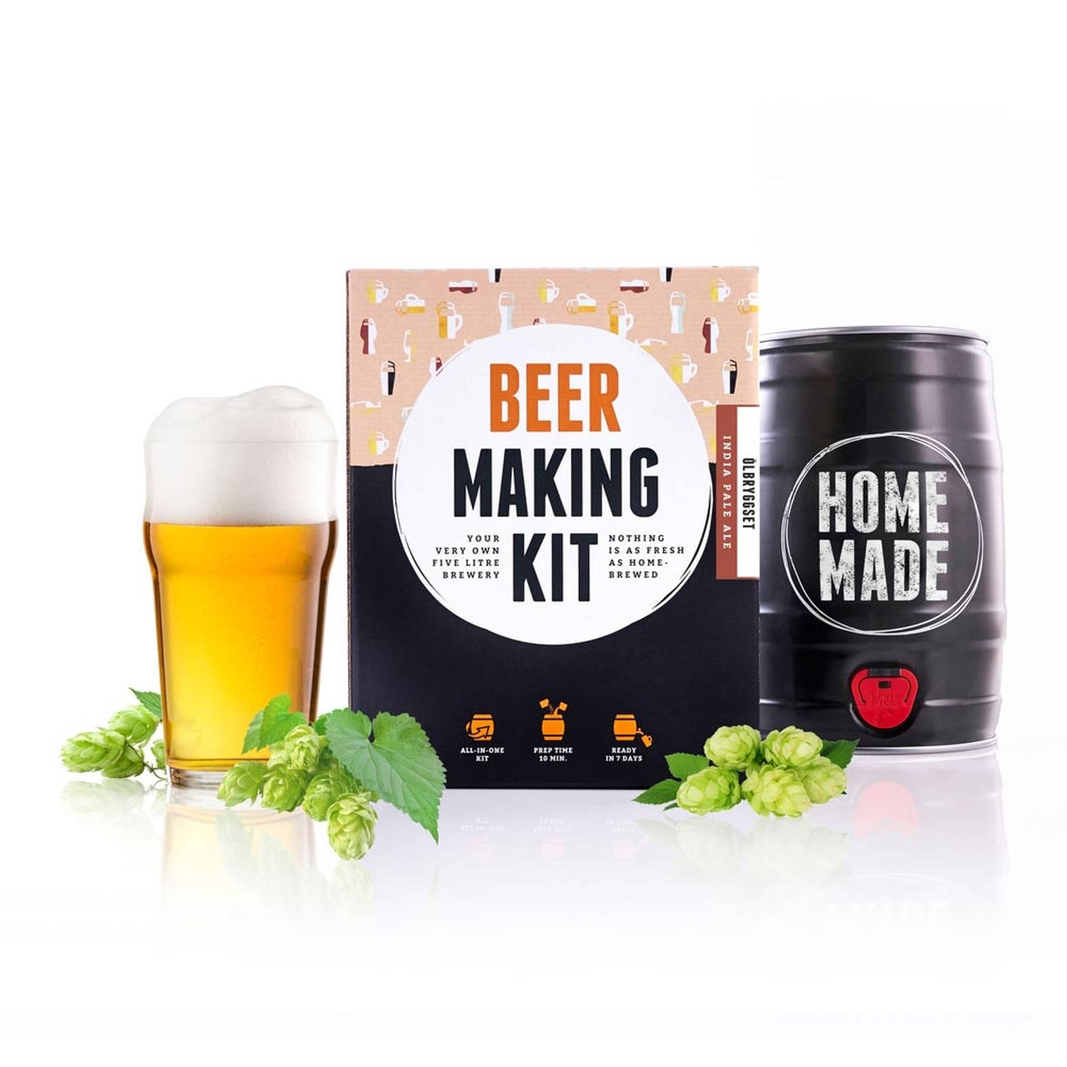 Brew Barrel Bierbrouwpakket - India Pale Ale - Beer Brew Kit - MYO Beer - Thuis Bier Brouwen in 1 Week - 4.8 Liter - Complete Set - Met Nl Handleiding