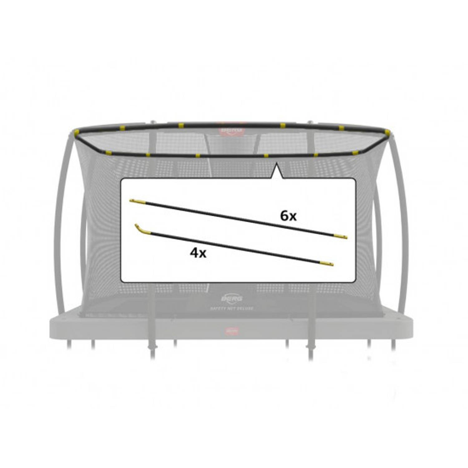 BERG Trampoline Veiligheidsnet Hoepelset Safety Net Deluxe 330 x 220 cm