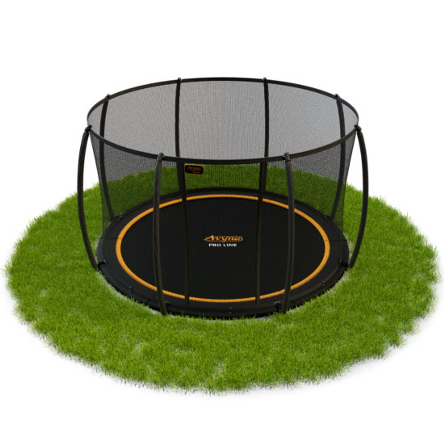 Avyna Pro-Line FlatLevel trampoline 14 Ø430cm + Royal Class Veiligheidsnet – Zwart