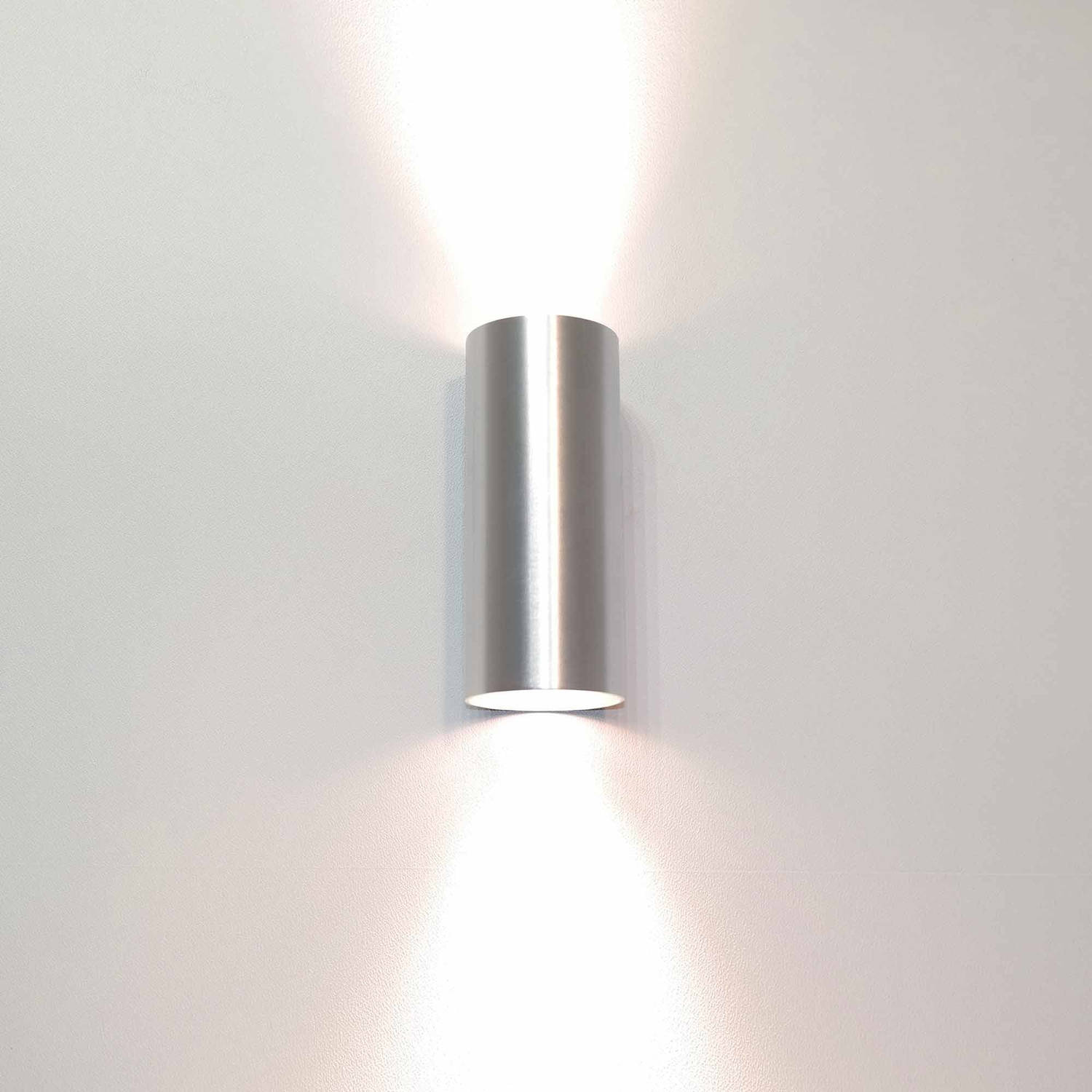 Artdelight Wandlamp Roulo 2 lichts H 15,4 Ø 6,5 cm aluminium