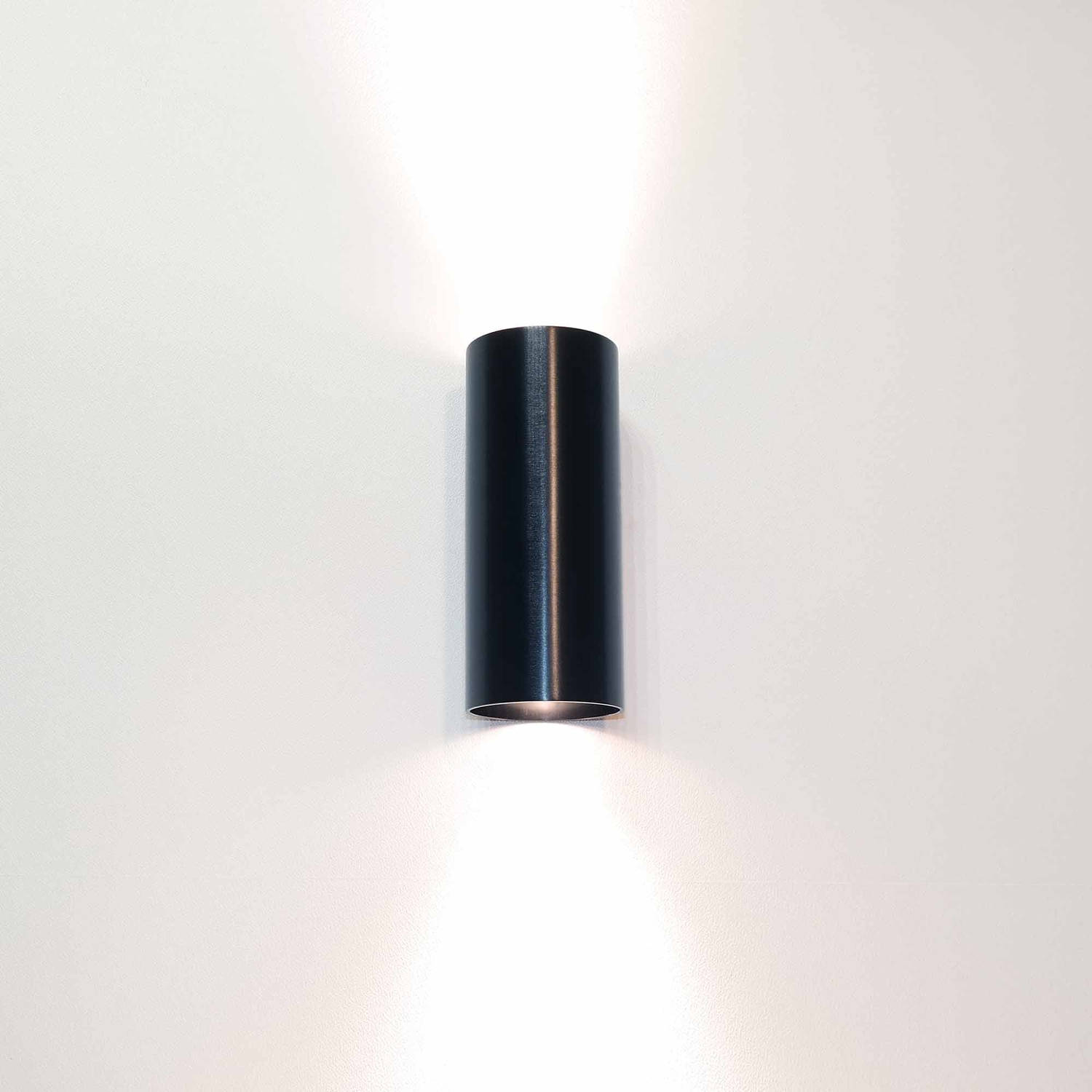Artdelight Wandlamp Roulo 2 lichts H 15,4 Ø 6,5 cm zwart