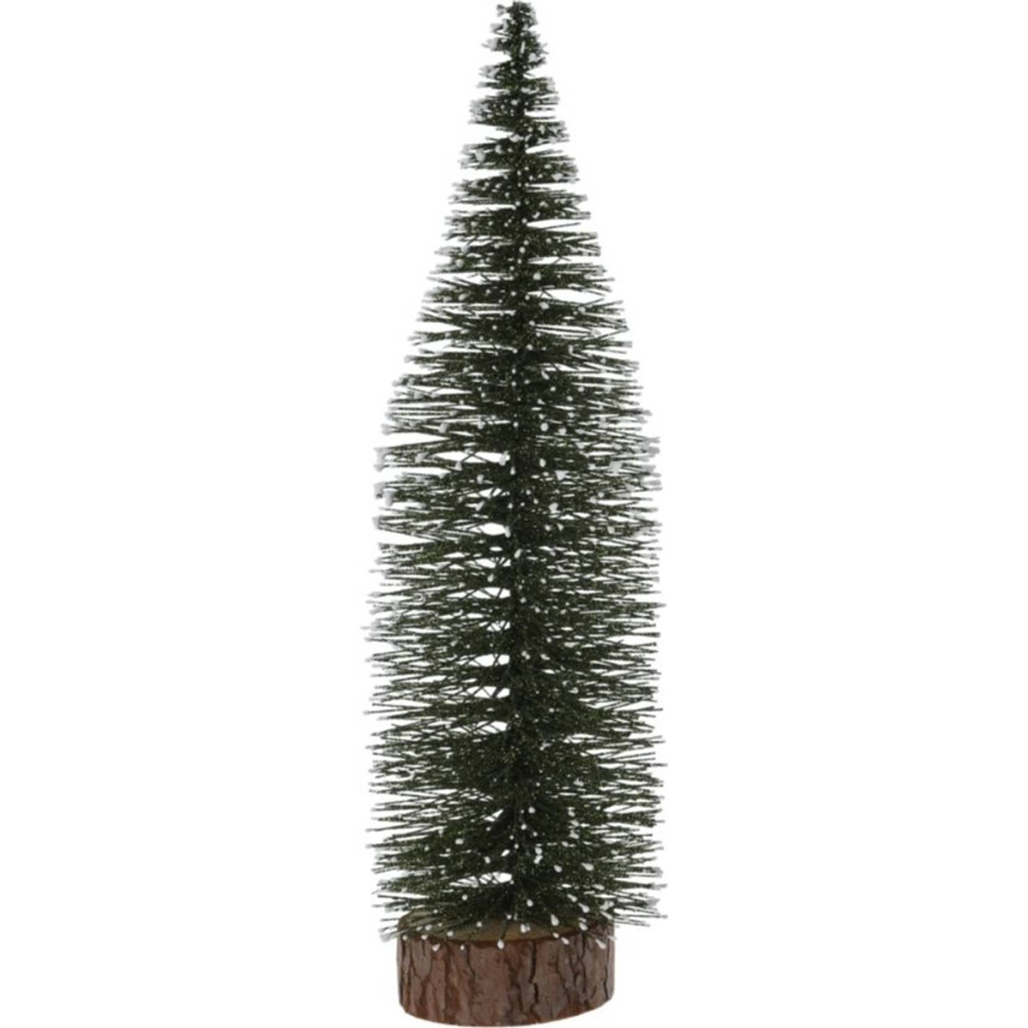 Kerstboompje groen met glitter - 35 cm
