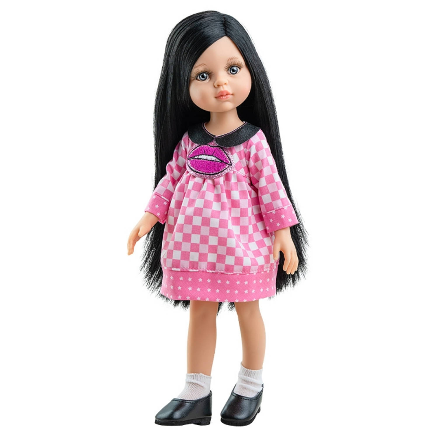 Paola Reina Pop Amigas Carina roze/geruit (32cm)