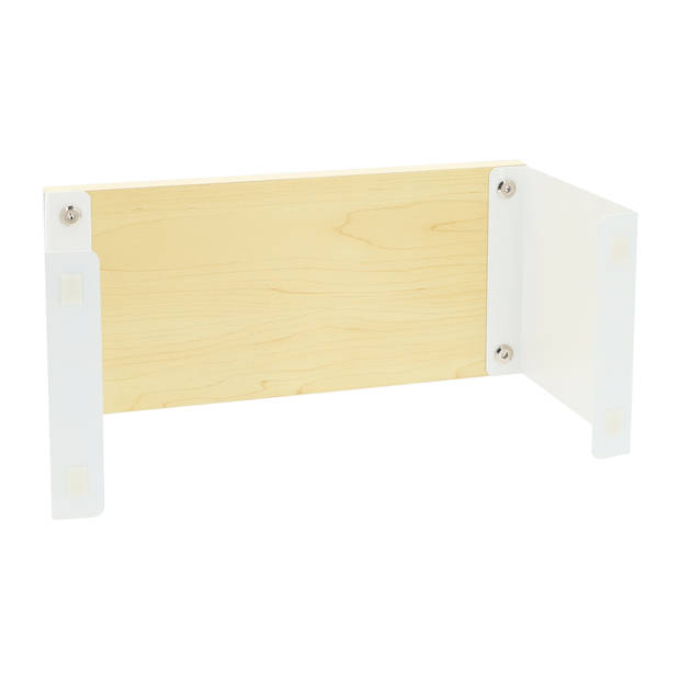 QUVIO Aanrecht organizer met houtlook plank - Metaal - Wit