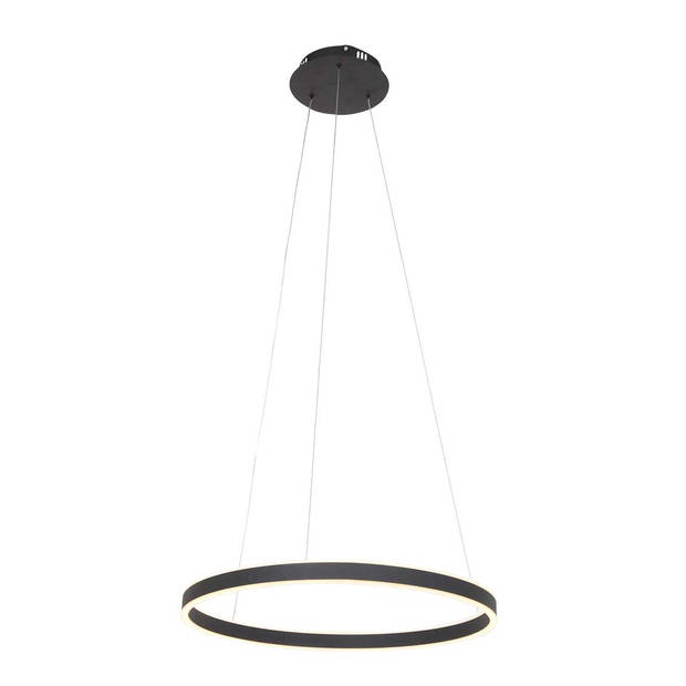 Steinhauer hanglamp Ringlux - zwart - metaal - 60 cm - ingebouwde LED-module - 3502ZW