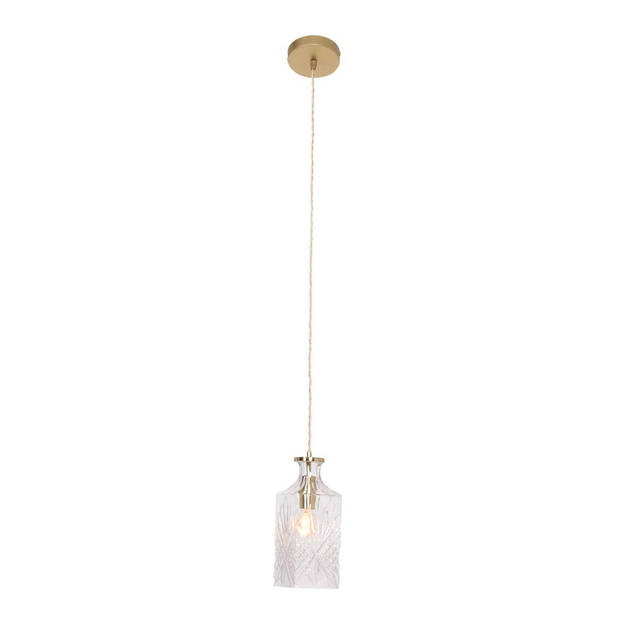 Mexlite hanglamp Grazio glass - messing - metaal - 10 cm - E14 fitting - 3495ME