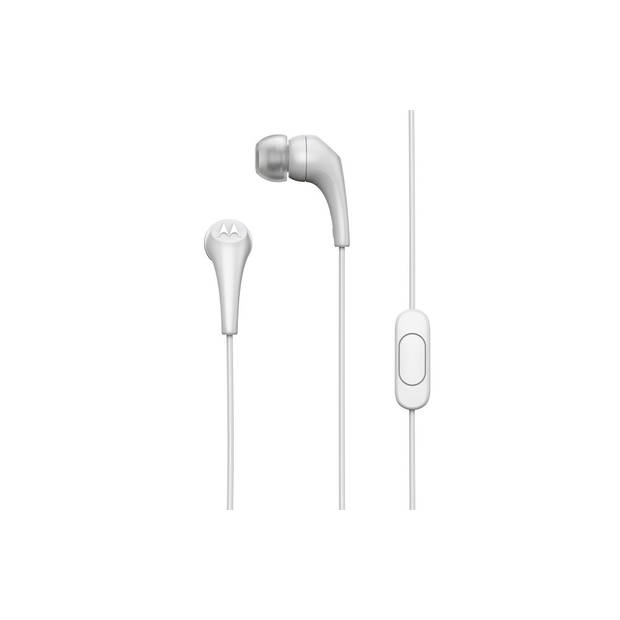 Motorola Sound In-Ear Oordopjes - 2-S - Wit - Noise Isolation - Comfortabele Pasvorm - In-Line Microfoon