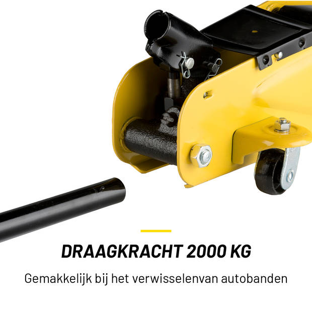 Dunlop Auto Krik - Autokrik 2 Ton Hefvermogen - Autokrik Hydraulisch - Garage Krik met Hefbereik 135-305 mm