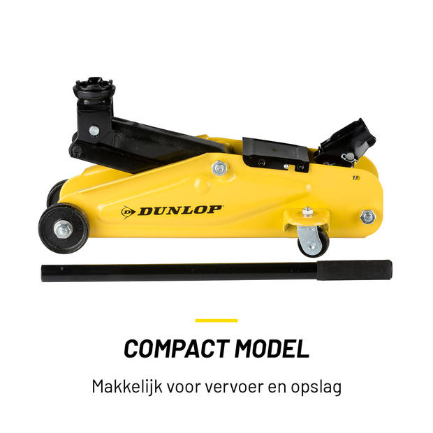 Dunlop Auto Krik - Autokrik 2 Ton Hefvermogen - Autokrik Hydraulisch - Garage Krik met Hefbereik 135-305 mm