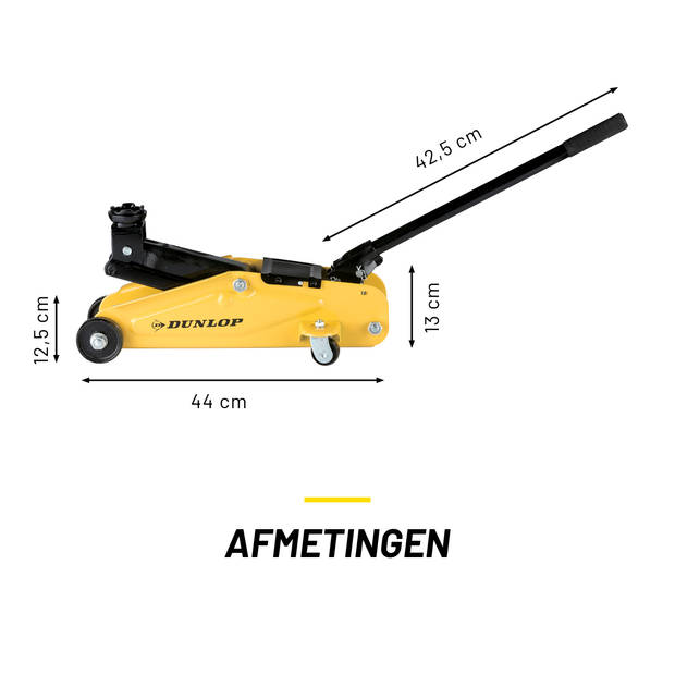 Dunlop Auto Krik - Autokrik 2 Ton Hefvermogen - Autokrik Hydraulisch - Garage Krik met Hefbereik 135-305 mm