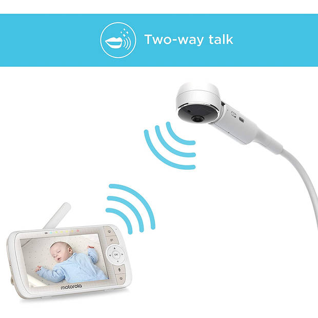 Motorola Nursery Babyfoon - VM65X Connect - Wit - Video - met Motorola Nursery App - 5-inch Monitor - Nachtvisie