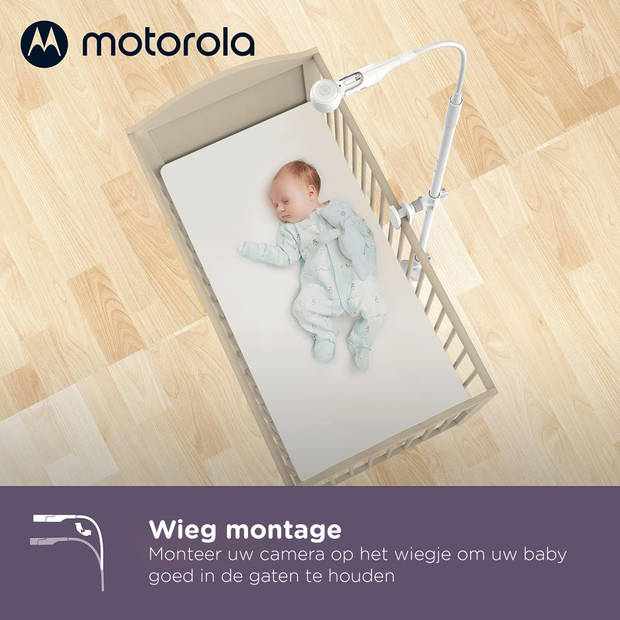 Motorola Babyfoon met Camera VM65X Connect - Baby Monitor met Flexibele Wieg Houder - Baby Camera