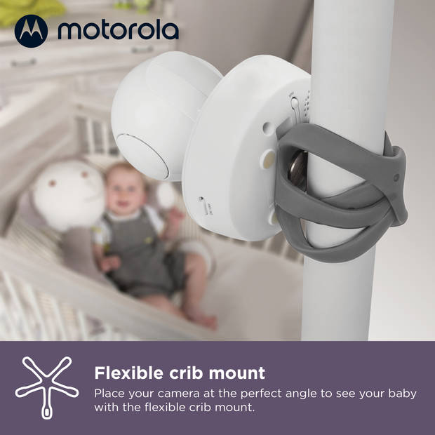 Motorola Nursery Baby Monitor - VM 855 Connect - Wit/Goud - met Motorola Nursery App - 5-inch Ouderunit - Nachtvisie