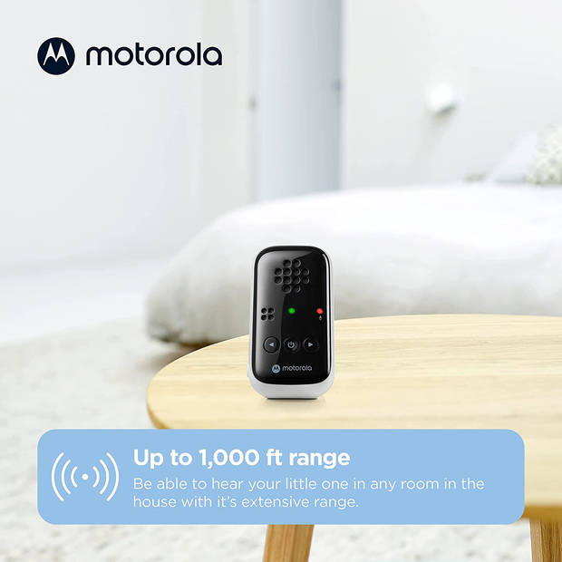 Motorola Nursery Babyfoon PIP10 - 230V - Draagbare Ouder Unit - 300 Meter Bereik - Kunststof - Wit