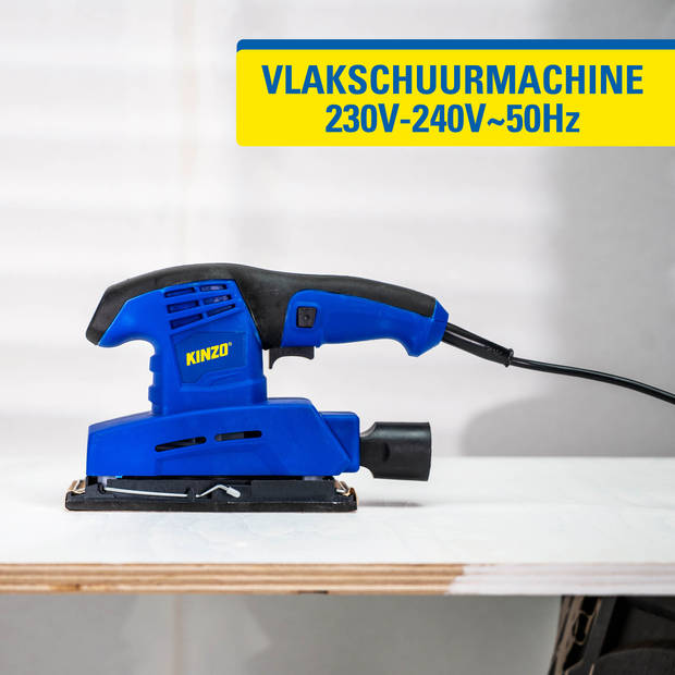 Kinzo Schuurmachine - 230V - Blauw - Houtbewerking - Vlakschuurmachine