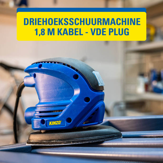 Kinzo Schuurmachine - 230V - Palm - Blauw - Polijsten - Houtbewerking - Driehoekschuurmachine