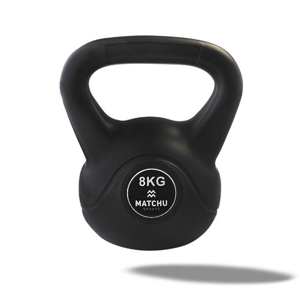 Matchu Sports Kettlebell 8kg - Zwart - 20cm - 26cm - Kunststof