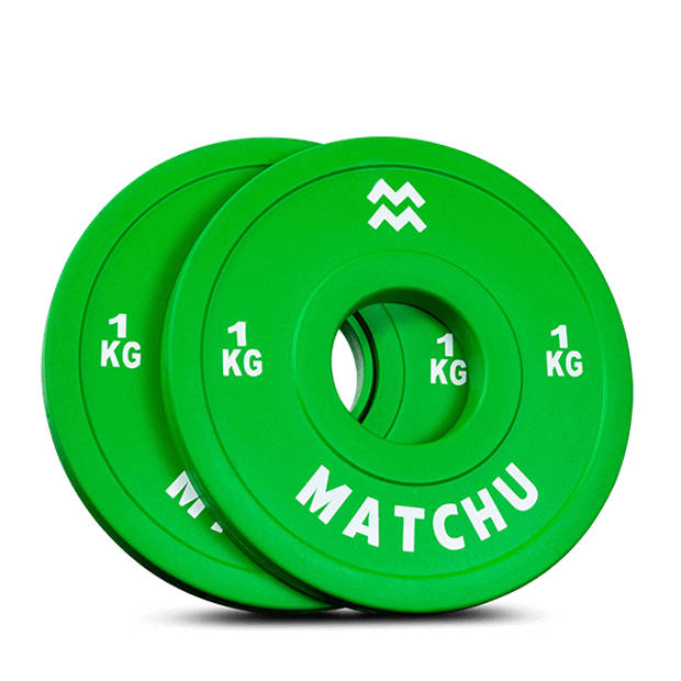 Matchu Sports Fractional plate 1 kg - 2 stuks - Groen - Rubber