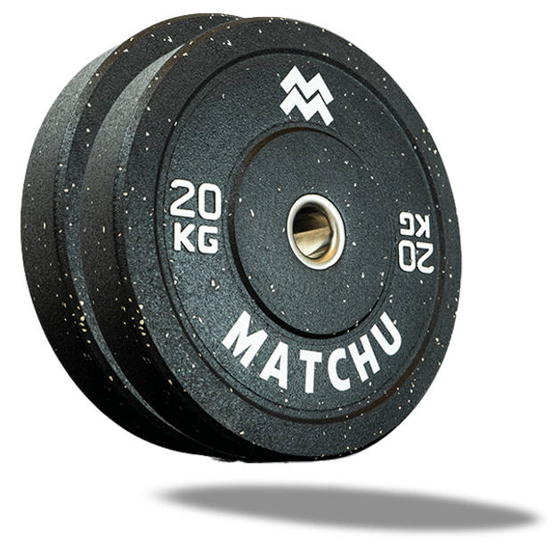 Matchu Sports Hi-temp bumper plate 20 kg - 2 stuks - Zwart - Rubber