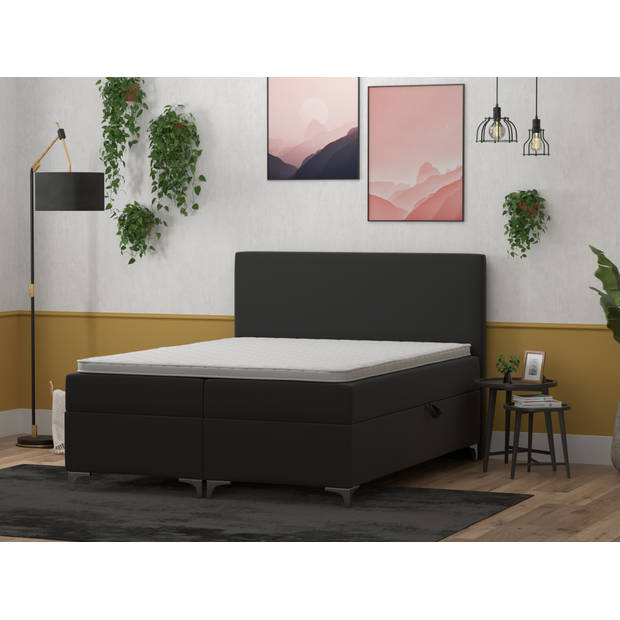 Springcrest® Luxe Boxspringset met Opbergruimte - Bed - 140x200 cm - Antraciet