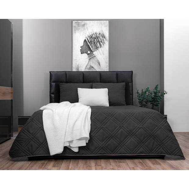 Zydante Home® - Bedsprei Incl. 2 Hoezen - 220x240 cm + 2 * 60x70 cm kussenslopen - Grijs/Antraciet