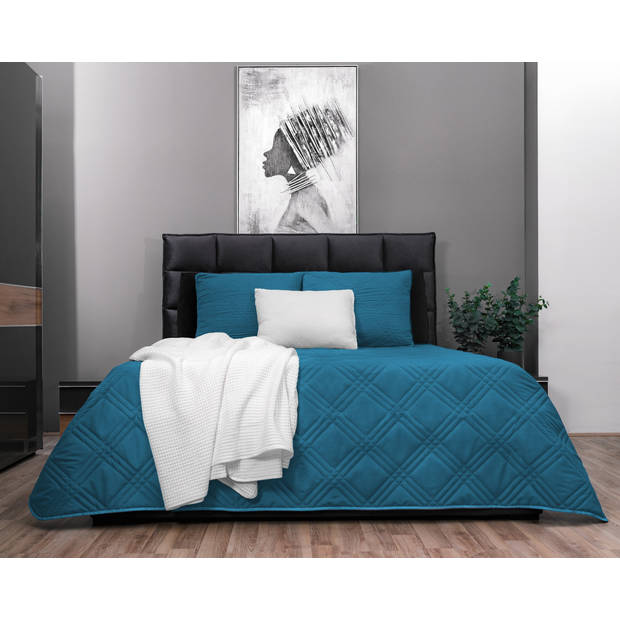 Zydante Home® - Bedsprei Incl. 2 Hoezen - 220x240 cm + 2 * 60x70 cm kussenslopen - Blauw