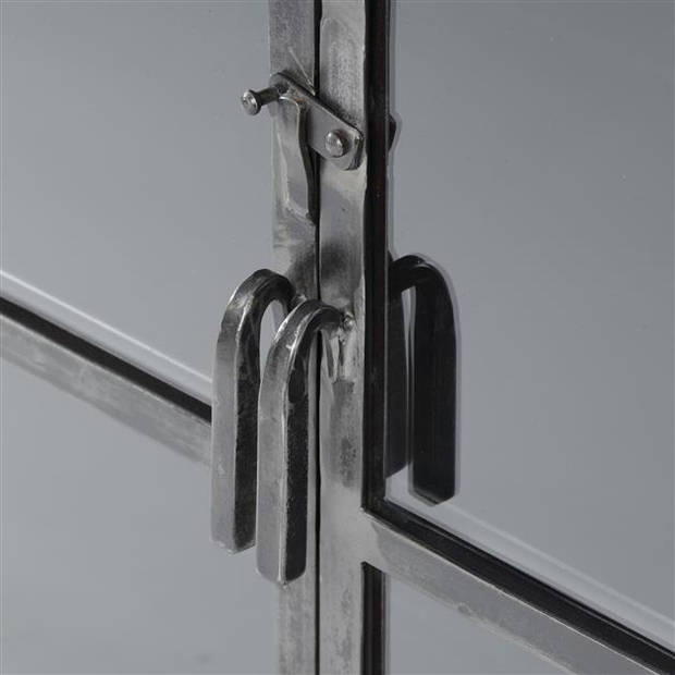 Hoyz - Vitrinekast Rift - Metaal 2 deuren - Grijs - 90cm Breed