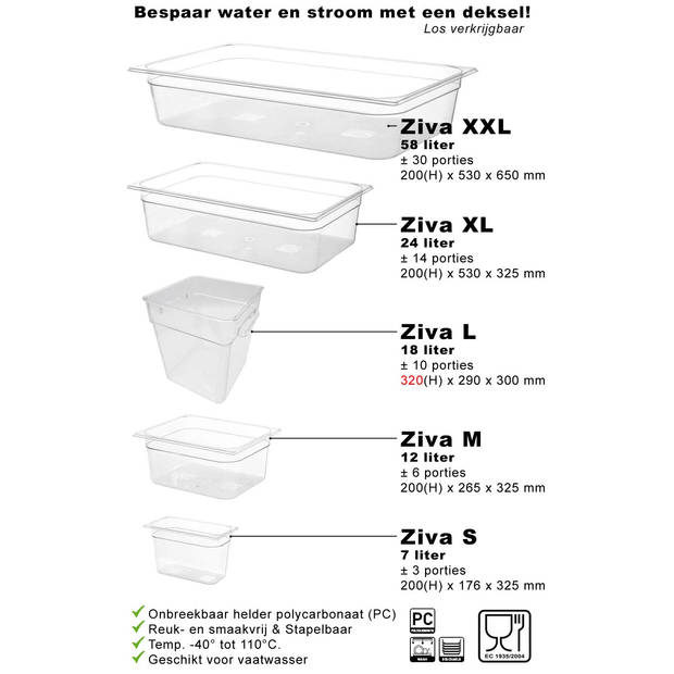 Ziva sous-vide waterbak Medium