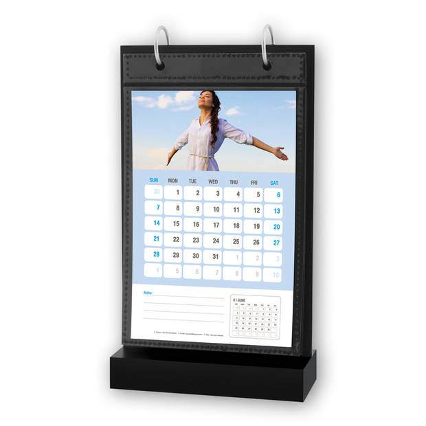 ZEP - Foto Kalender Zwart Kildare Verticaal voor formaat 10x15 - met 12 insteek vellen - UT946V