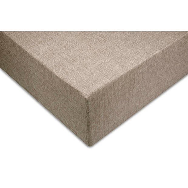 Zo Home Lino Hoeslaken Katoen Linnen Look 35cm Hoek - palm taupe 140x200cm