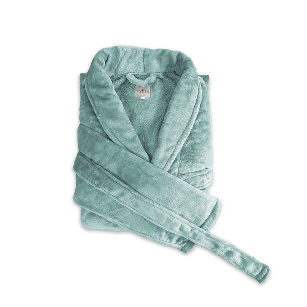 LINNICK Flanel Fleece Badjas Uni - mint groen - L