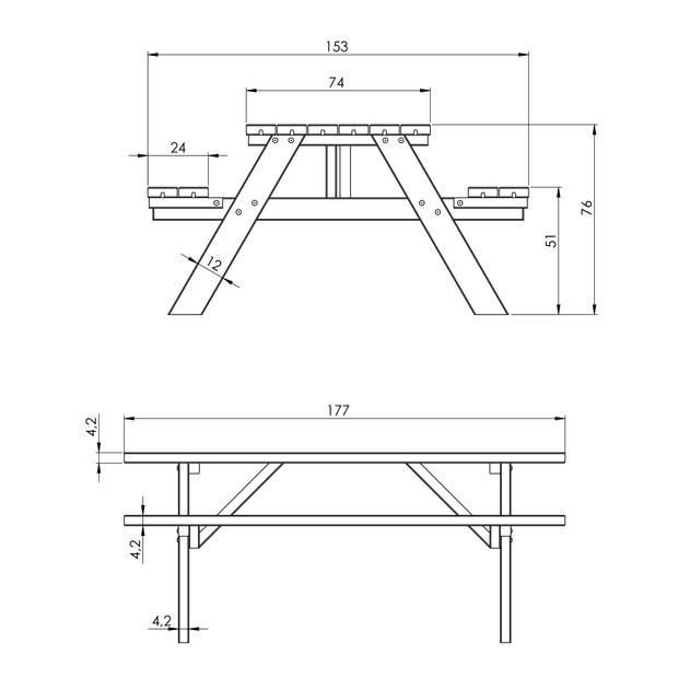 AXI Julie Picknicktafel van hout in Bruin voor max 6 personen Picknick tuin set voor volwassenen in klassiek design