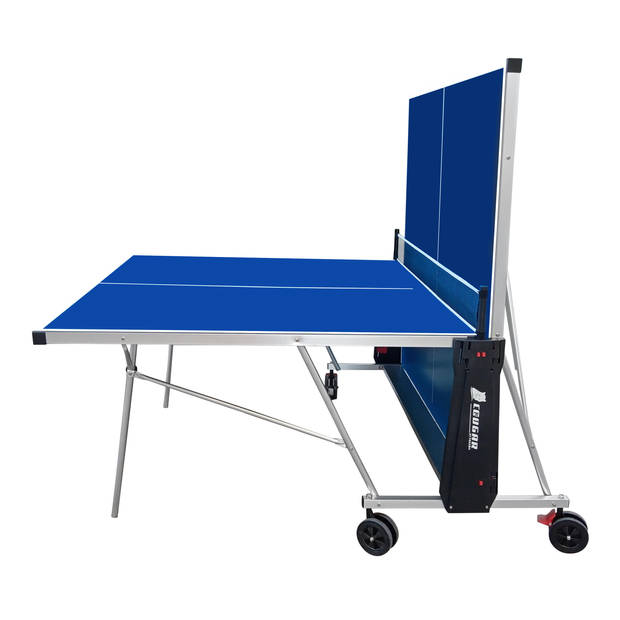 Cougar Tafeltennistafel Deluxe 2800 inklapbaar in blauw Indoor & Outdoor inklapbare tafeltennis tafel met verstelbare