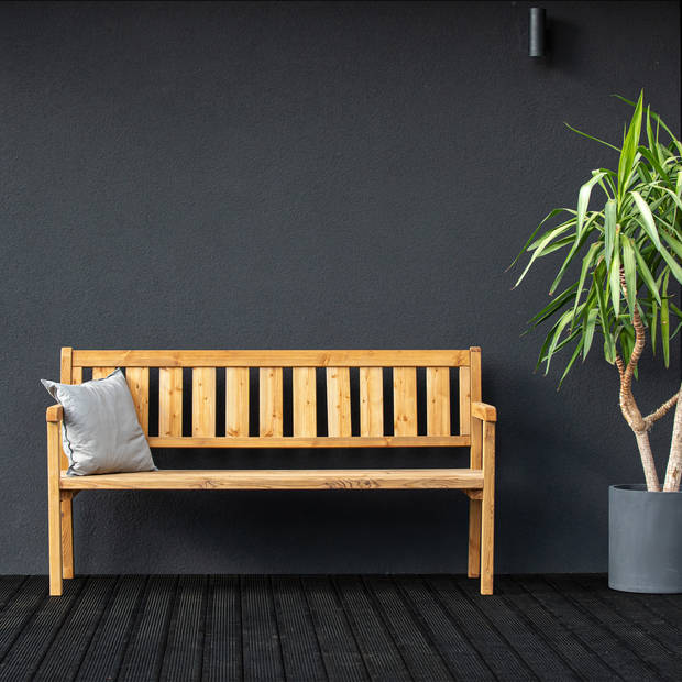 AXI Charlotte Tuinbank van hout in bruin Tuinbankje voor 3 personen met rugleuning