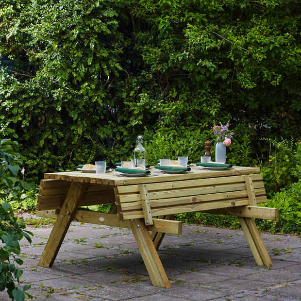 AXI Julie Picknicktafel van hout in Naturel voor max 6 personen Picknick tuin set voor volwassenen in klassiek design